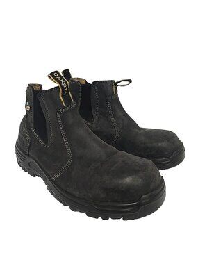 Dakota Men's 6" Pull-On Aluminum Toe Safety Work Boots 6101 Black Size 10M
